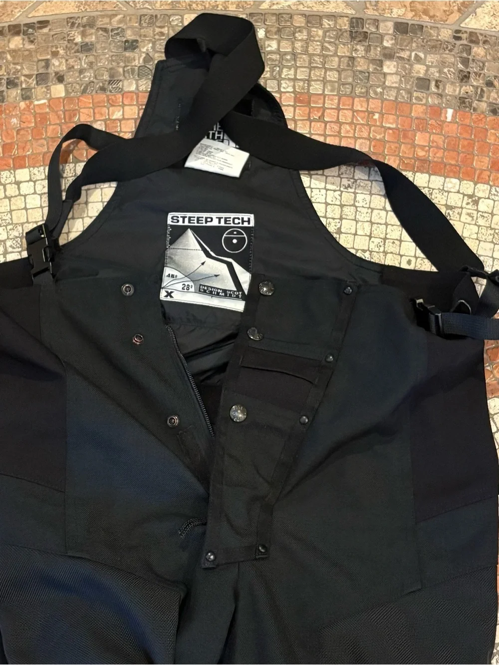 Vintage The North Face Men Black Steep Tech Ski Bib by Scot Schmidt Size Large